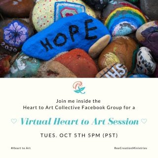 Doing something creative has always been a great form of mental health and wellness. So as the start of Mental Illness Awareness Week I would like to invite you for a virtual Heart to Art Session.⁠
⁠
Join me Tuesday, October 5th at 5 pm (PST) inside my Heart to Art Collective FB group for a live art demo. We will create something to spread HOPE around your community.⁠
⁠
Some materials you will need:⁠
Rocks/stones (any size)⁠
Paint or Markers⁠
⁠
I hope you will join me for this session. See link in bio to join live⁠
.⁠
.⁠
.⁠
.⁠
#MentalIllnessAwarenessWeek #MIAW #Together4MH #FaithAndMentalHealth #MentalHealthAwareness #Depression #Anxiety #ChristianMentalHealth #HealingJourney #NewHope #HopeForNewBeginnings #LifeWithPurpose #IdentityInChrist #DreamCreateInspire #ReeCreationMinistries #ChristianLiving #ChristianEncouragement #ChristianInspiration #FaithJourney #FaithInspired  #FaithWriters
