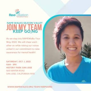 Your voice matters! Your mental health matters!⁠
⁠
That is why I am inviting you to join my team for the NAMIwalks Silicon Valley 2022.⁠
⁠
We’ll cheer each other on while raising our voices to be heard, united in our commitment to raise awareness of our cause, funds to drive NAMI’s free, top-rated programs, and build community in every sense of the word. ⁠
⁠
NAMIWalks Your Way will be here before you know it, so register today! Let's open up doors for everyone from every walk of life to have access to the mental health resources and community they deserve.⁠
⁠
Register to join at www.namiwalks.org/team/Keepgoing (see link in bio)⁠
.⁠
.⁠
.⁠
.⁠
#NamiWalks2022 #NamiWalksSiliconValley #NamiWalksYourWay #BreakTheStigma #MinorityMentalHealthMonth #FaithAndMentalHealth #MentalHealthAwareness #Depression #Anxiety #ChristianMentalHealth #HealingJourney #HopeForNewBeginnings #ThereIsAlwaysHope #MentalEmotionalSpiritualWellness #MentalHealthMatters #LifeWithPurpose #IdentityInChrist #DreamCreateInspire #ReeCreationMinistries #ChristianLiving #ChristianEncouragement #ChristianInspiration #FaithJourney #FaithInspired  #FaithWriters
